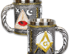 TAZA DECORACIÓN MASONES RESINA.  COD: 39324