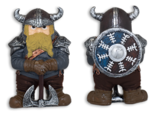 FIGURA DE RESINA VIKINGO HACHA DOBLE 10.5 cm.  COD: 39645