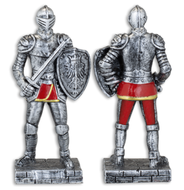 FIGURA DE RESINA ARMADURA MEDIEVAL CON ESPADA 8.5 cm. COD: 39712