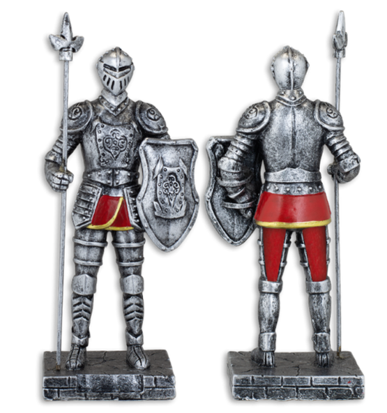 FIGURA DE RESINA ARMADURA MEDIEVAL CON LANZA 12 cm. COD: 39716