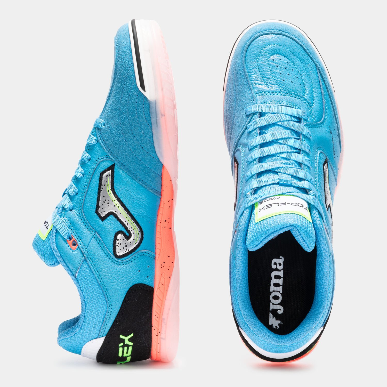 ZAPATILLA FUTBOL SALA JOMA TOP FLEX JR 25 INDOOR JUNIOR TURQUESA - Imagen 4