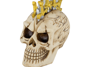 FIGURA DE RESINA CALAVERA CABEZA ESPADAS 11 cm. COD: 39370