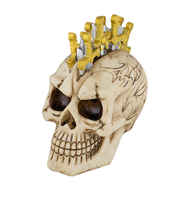 FIGURA DE RESINA CALAVERA CABEZA GALSSES 17 cm. COD: 39371