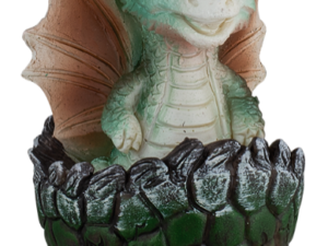FIGURA DE RESINA DRAGON BEBE HUEVO VERDE 8 cm.  COD: 39591
