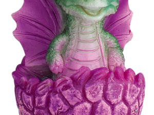 FIGURA DE RESINA DRAGON BEBE HUEVO ROSA 8 cm.  COD: 39592