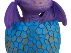 FIGURA DE RESINA DRAGON BEBE HUEVO AZUL 7.7 cm.  COD: 39593
