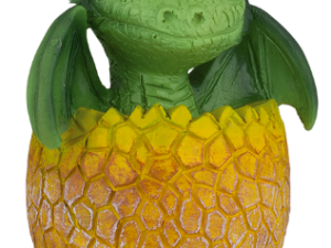 FIGURA DE RESINA DRAGON BEBE HUEVO AMARILLO 7.7 cm. COD: 39594