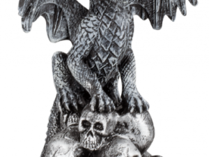 FIGURA DE RESINA DRAGON CALAVERAS GRIS 11.5 cm.  COD: 39643