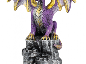 FIGURA DE RESINA DRAGON CASTILLO MORADO 11.5 cm.  COD: 39599