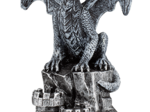 FIGURA DE RESINA DRAGON CASTILLO GRIS 11.5 cm.  COD: 39642
