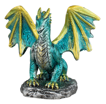 FIGURA DE RESINA DRAGON ALAS VERDE 7.7 cm. COD: 39587