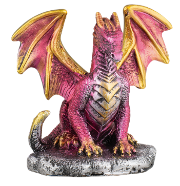 FIGURA DE RESINA DRAGON ALAS ROSADO 7.7 cm. COD: 39585