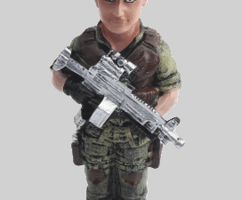 FIGURA DE RESINA AMERICAN CORPS SOLDADO CON GORRA 16 cm. COD: 39437