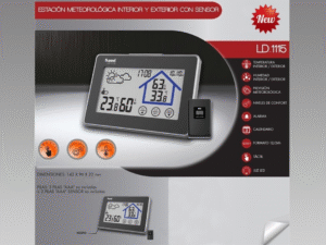 ESTACION TIEMPO INT/EXT. NEGRA ALARMA/RELOJ/LED/T. CD:42140