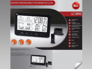 ESTACION TIEMPO INT/EXT/SENSOR LLUVIA NEGRA RELOJ. CD:42142