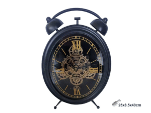 RELOJ MESA ANTIQUE OVAL NEGRO ENGRANAJES MOV. K202. CD:42683