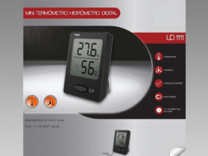 TERMOMETRO+HIGROMETRO DIGITAL MINI NEGRO S111. CD:42136