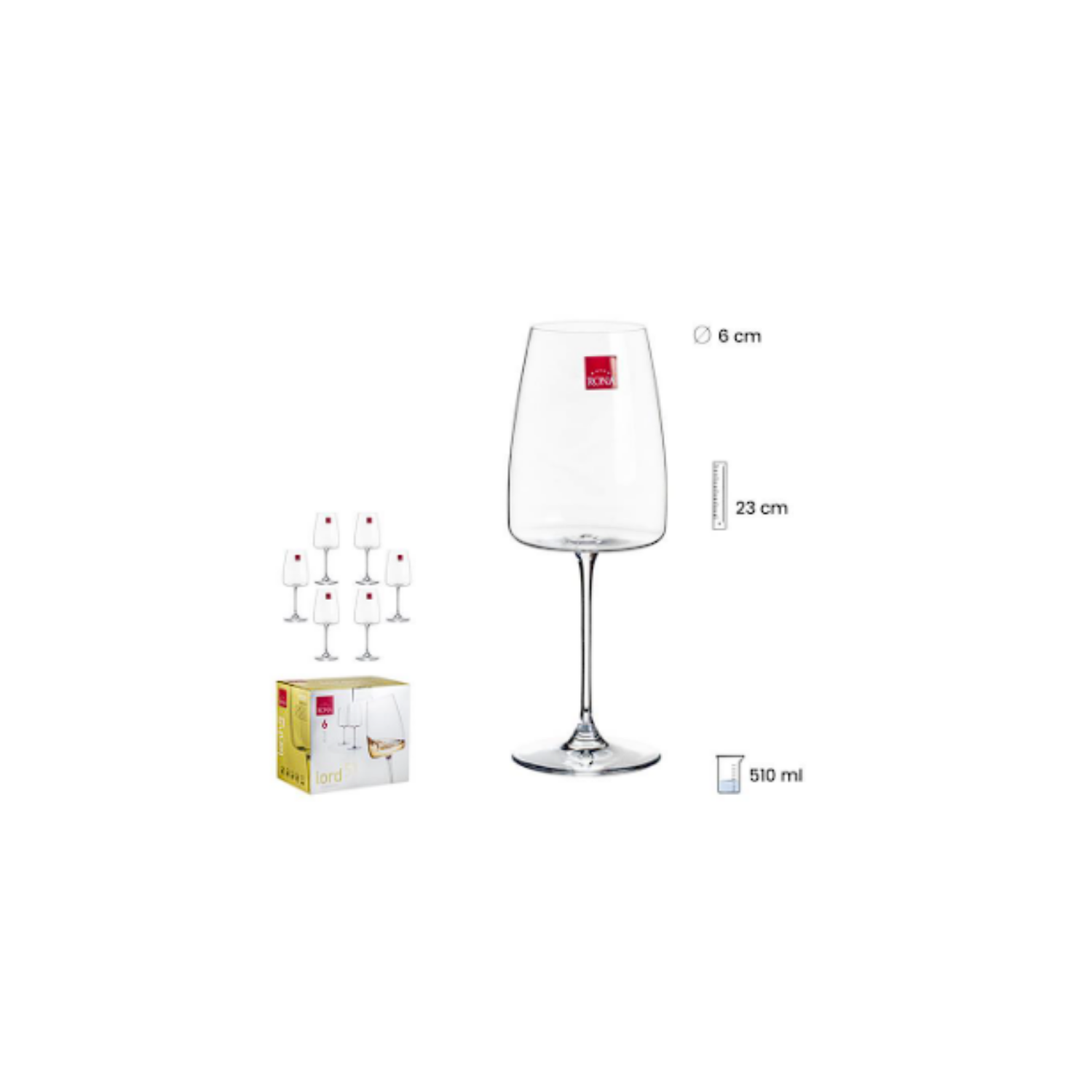 SET 6 COPAS VINO 510 ML COD: 0012487