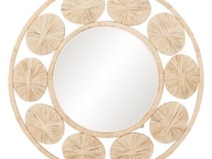 ESPEJO DE PARED CIRCULAR GRANDE ESTILO NATURAL. COD: 36442