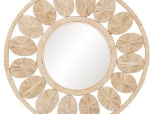 ESPEJO DE PARED CIRCULAR GRANDE ESTILO NATURAL 2. COD: 36443