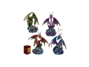 DRAGON SOBRE ROCAS 13 CM 4 SURTIDO COD: 0023202