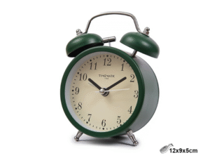 DESPERTADOR CAMPANA VINTAGE VERDE PÑO REDONDO CP02. CD:43009