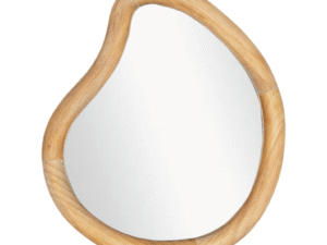 ESPEJO DE PARED DISEÑO IRREGULAR CON MARCO GRUESO DE MADERA. COD: 32817