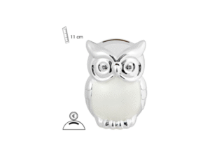 BUHO HUCHA PLATEADA CON ESMALTE COD: 0013027