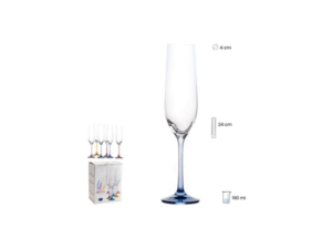 SET 6 COPAS CAVA 190 ML PIE COLOR SURTIDO COD: 0012345