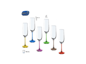 SET 6 COPAS CAVA 190 ML COLOR PIE SURTIDO COD: 0012341
