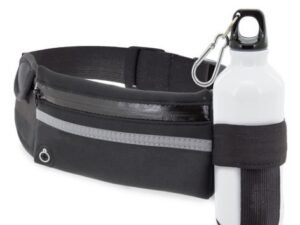 RIÑONERA DE VIAJE MODELO SIS CON BOTELLERO NEGRA.  COD: G-205-NE