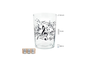 SET 3 VASOS GRANDES 530 ml DISEÑO MÚSICA COD: 0002501
