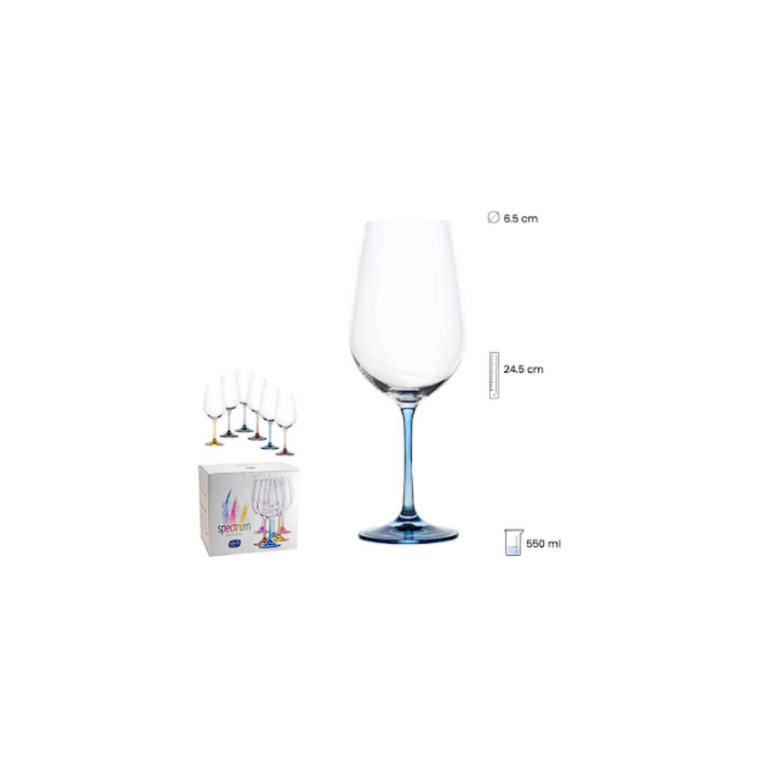 SET 6 COPAS 550 ML PIE COLOR SURTIDO COD: 0012344