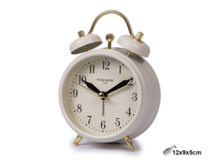 DESPERTADOR CAMPANA VINTAGE BCO/DORADO PÑO REDOND. CD:43011