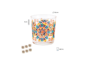 SET 6 VASOS PEQUEÑOS DISEÑO AZULEJO COD: 0002515