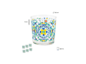 SET 6 VASOS PEQUEÑOS DISEÑO NATURA COD: 0002512