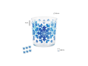 SET 6 VASOS PEQUEÑOS DISEÑO ARABESQUE COD: 0002509