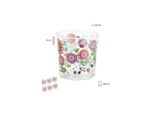 SET 6 VASOS PEQUEÑOS DISEÑO PRINTEMPS COD: 0002506
