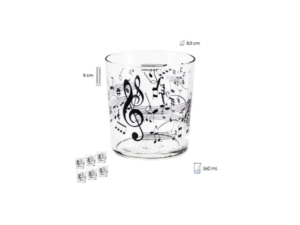 SET 6 VASOS PEQUEÑOS DISEÑO MÚSICA COD: 0002500