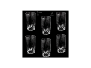 SET 6 VASOS AGUA LISOS COD: 0005478