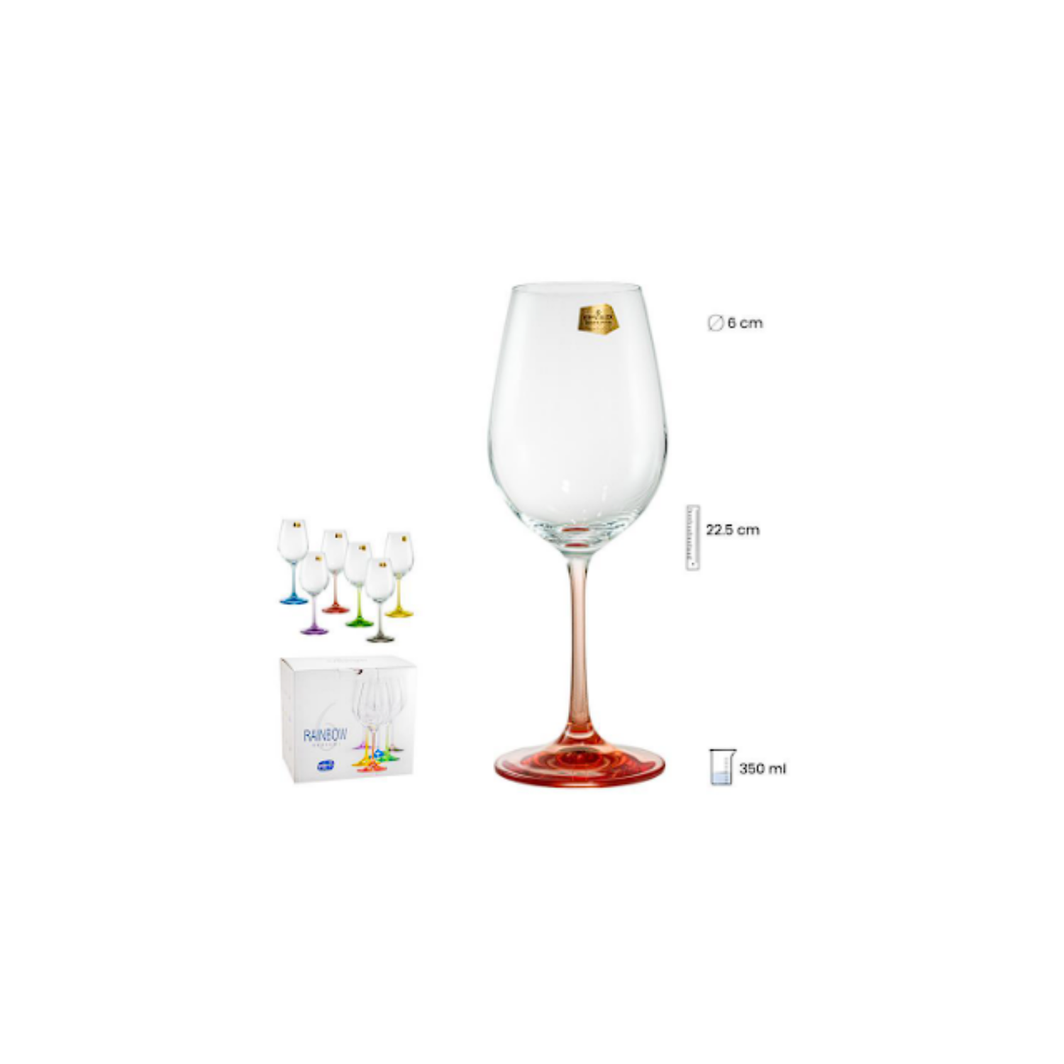 SET 6 COPAS 350 ML COLOR PIE SURTIDO COD: 0012339