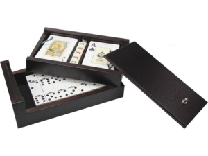 DOMINO+CARTAS+DADOS CAJA NOGAL GV1B 19X11X5 CM
