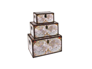 SET DE 3 BAULES DE ALMACENAJE DISEÑO DE MUNDO COD: 29390
