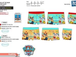 BAÑADOR BOXER NIÑO PAW PATROL. COD: 49EV1895