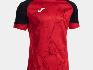 CAMISETA BALONMANO PERFORMANCE MANGAS CORTA ROJO Y NEGRO