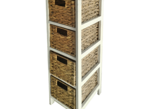 CAJONERO 4 CAJONES DE MADERA BLANCO.  COD: 33825