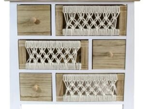 CAJONERO 4 CAJONES DE MADERA BLANCO.  COD: 33828