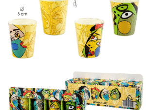 SET 4 VASOS CHUPITO CARAS MODERNAS