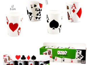 SET 4 VASOS CHUPITO POKER