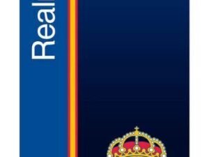 TOALLA DE PLAYA MODELO FUTBOL REAL MADRID. EN MICROFIBRA. COLOR AZUL. TAMAÑO 70x140. COD: 39NW1385